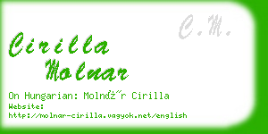 cirilla molnar business card